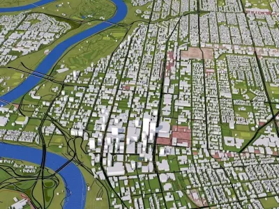 Edmonton City Canada Low-poly 3D model