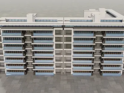 Tower Building Low-poly 3D model