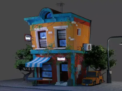 Motel Low-poly 3D model