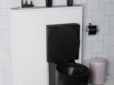 bathroom ikea kohlin toilet cabinet furniture sets home 3D model