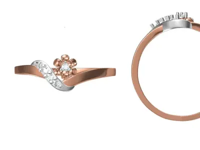 Light Weight Wedding Engagement Women Ring STL JCD Details 3D print model 16