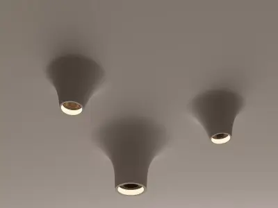 Minimalist Conical Ceiling Light Set 3D model