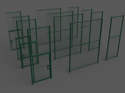 PBR Chain Link Fence For Court A Low-poly 3D model