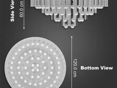 chandelier with crystals hanging from it 3D model