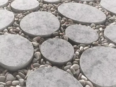 Tile square oval pebble n1 3D model