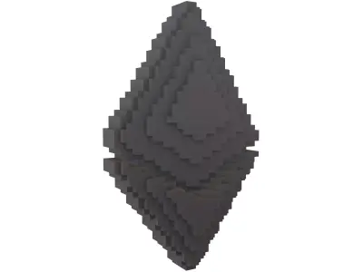 Voxel Ethereum v2 006 Low-poly 3D model