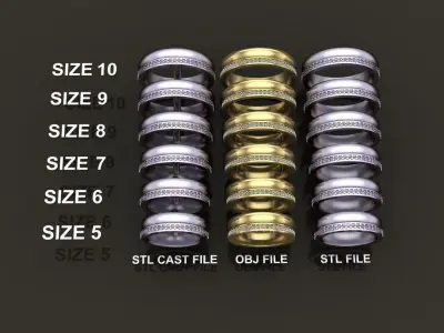 Double Stack Diamond Infinity Band Mix Size STYLE TYPE 1 3D print model