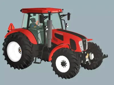 Farm Tractor X2 4115M 3D Model Low-poly 3D model