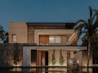 Modern Villa Design in KSA 3D model