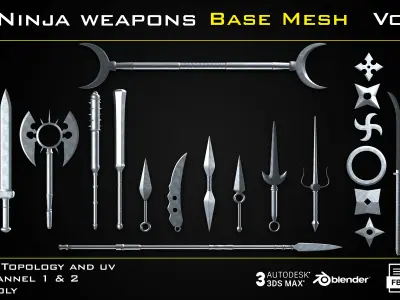 Base Mesh Bundle - 275 Asset Pack Low-poly 3D model