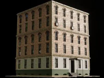 Standard building Low-poly 3D model