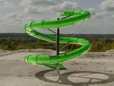 Water Slide Low-poly 3D model 3
