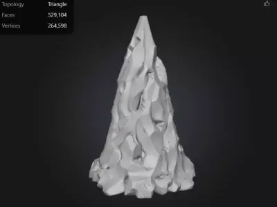 modular volcanic spire 3D model