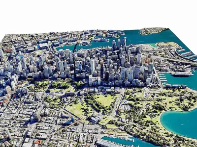 Sydney city  Low-poly 3D model