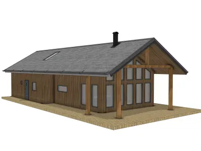  Cabin 3D Model Modern  House Design IFC SKP OBJ GLB FBX 3D model