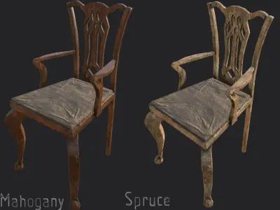 Antique Furniture Pack 36Prefabs I PBR Low-poly 3D model