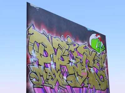 Graffiti wall XIV 3D model
