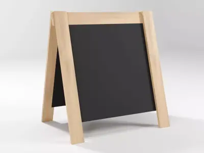 Street wooden billboard 3D Model Low-poly 3D model