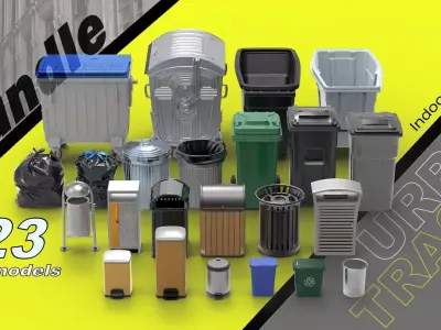 Free 23 Urban Trash and Garbage 3D Models  Indoor and Outdoor   Free 3D model