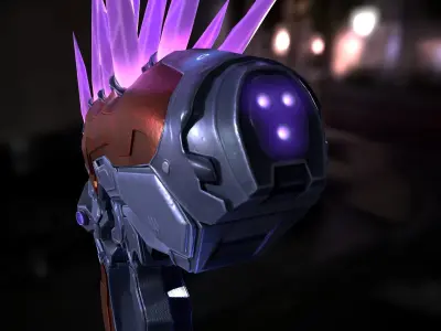 Needler weapon with spikes Low-poly 3D model