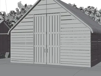 Old Wooden House - Farm Low-poly 3D model