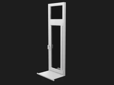 Casement window with upper window Low-poly 3D model