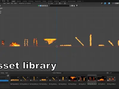 Burning house elements pack vdb 3D model