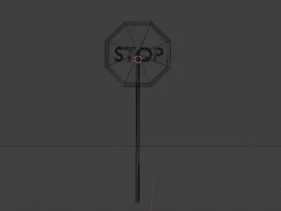 Rusted STOP Sign Low-poly 3D model