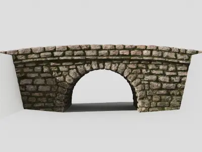 Creek bridge Low-poly 3D model