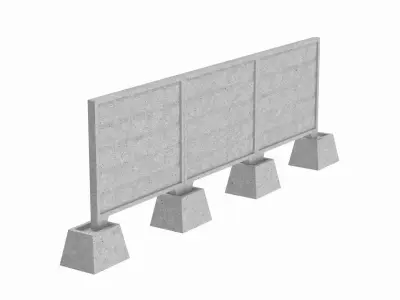 Concrete Wall 3D model 5