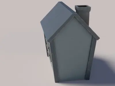 Old Dirty Toon House Low-poly 3D model