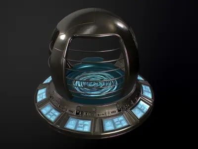 Teleporter space door portal Low-poly 3D model