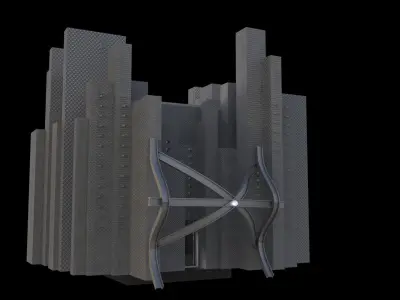 Guild futuristic skyscraper 3D model