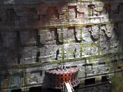 Forest Sci fi fi temple wall  3D model