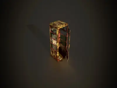 Phone booth game ready low poly Low-poly 3D model