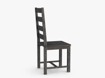 Wood Garden Dining Chair Low-poly 3D model