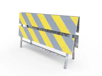 Construction Barrier Low-poly 3D model