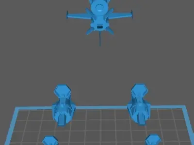 AQM EX04 Gunbarrel Striker docked 3D print model