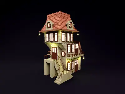 Cartoon house  3D model