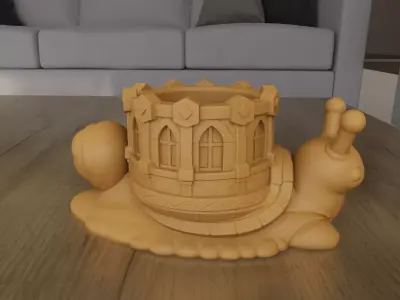 Snail Castle Planter STL Cute Desk Container 3D print model