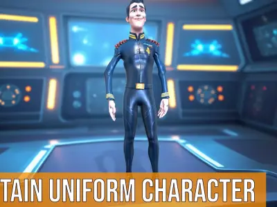 Captain Uniform Character model pack Low-poly 3D model