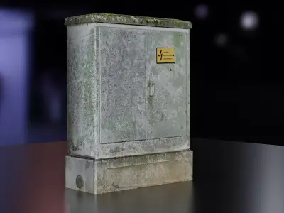 Photoscanned Utility Box Low-poly 3D model