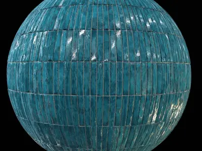 Teal Tile Material 14 - PBR Seamless Textures Texture
