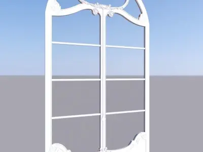 Classic French door and window 3D model