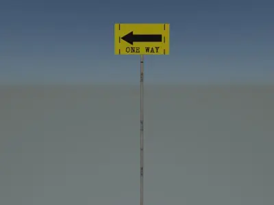 One way sign  Free low-poly 3D model