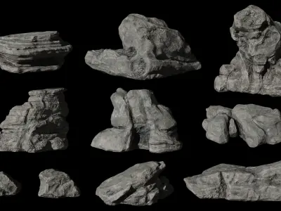 Stone pack Low-poly 3D model