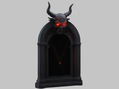 Demonic Door 3D Model - Fantasy Ornament Low-poly 3D model