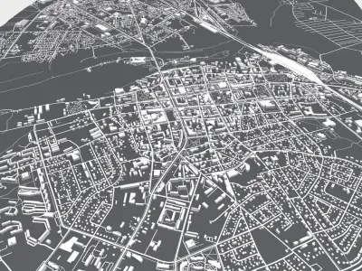 Cityscape Jelgava Latvia 3D model