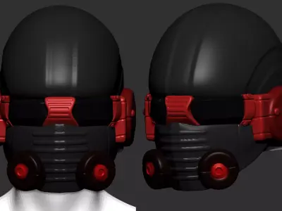 helmet high poly sculpt 3d printable 3D model 3D model 8