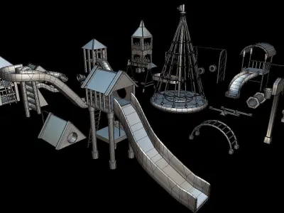 Playground Kid Low-poly 3D model